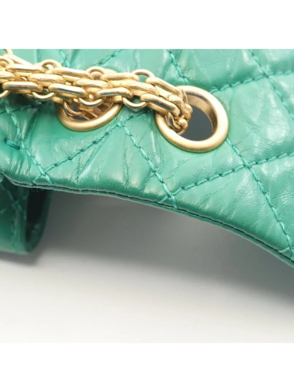 Chanel Shoulder Bag 2.55 Mini Quilted Green Leather Chain